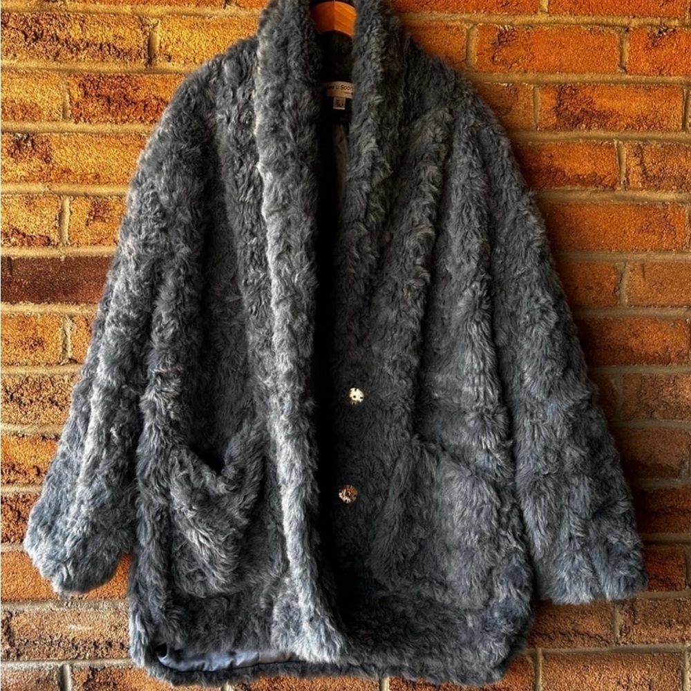 Cozy Gray Faux Fur Jacket